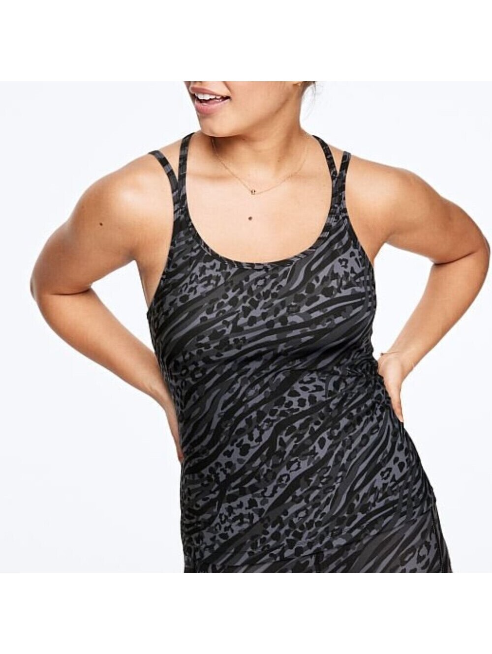 Victoria Secret Pink Animal Cheetah Print Racerback Butter Tank Top Jersey Shore